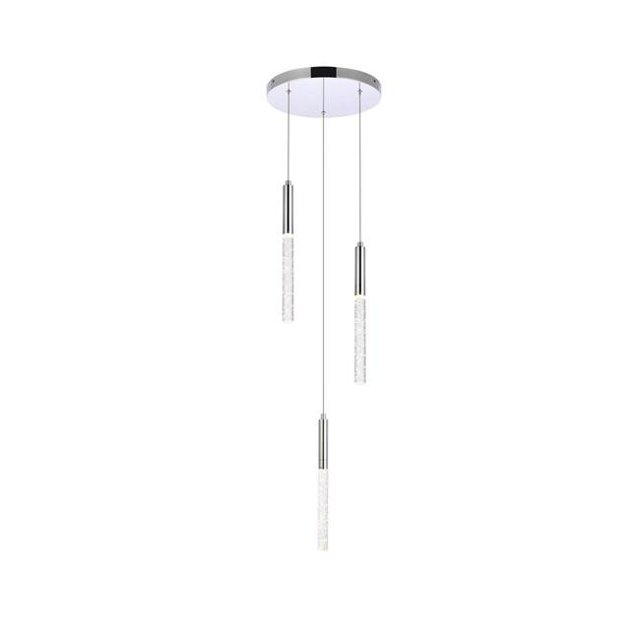 Elegant Lighting 5203D12C Ruelle 3 Plafonniers avec Lampe Suspendue, Chrome