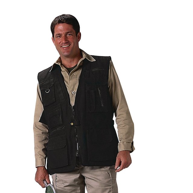 Rothco Deluxe Safari Outback Vest - Black, Large