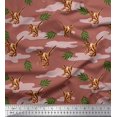 thumbnail image 1 of Soimoi polyester Crepe Fabric Leaves & Dinosaur Jungle Printed Fabric 1 Yard 42 Inch Wide, 1 of 2
