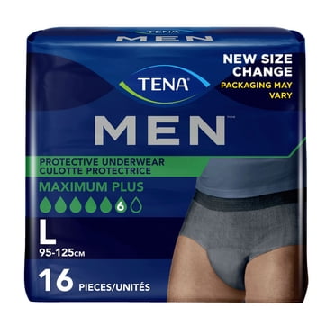 TENA Incontinence Underwear for MEN, Protective, Large, 37-49in