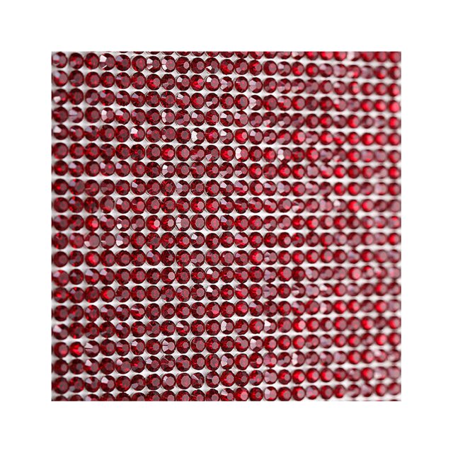 tredstone Crystal Rhinestone Ribbon Clothing Accessories Sticker Convenient Using Present Decoration Sheet with Shine Appearance Exquisite dark red 6 double side tape