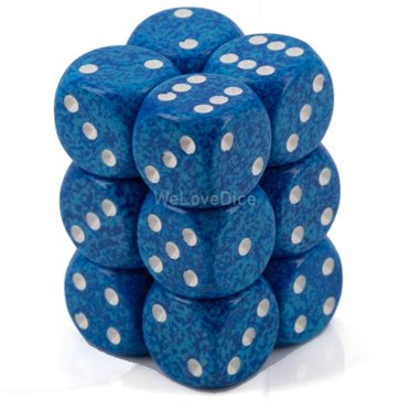 Chessex DND Dice Set D&D Dice-16mm Speckled Water Plastic Polyhedral Dice Set-Dungeons and Dragons Dice Includes 12 Dice - D6, (CHX25706)