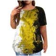 thumbnail image 2 of EGNMCR Hauts Grande Taille pour Femmes Décontractés à Imprimé Manches Courtes Col Rond Hauts Amples T-Shirt Blouse, 2 of 6