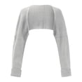 thumbnail image 4 of Women's Ribbed Knit Crop Cardigan Long Sleeve Open Front Loose Fit Drop Shoulder Lightweight Comfortable Sweater Top, 4 of 4