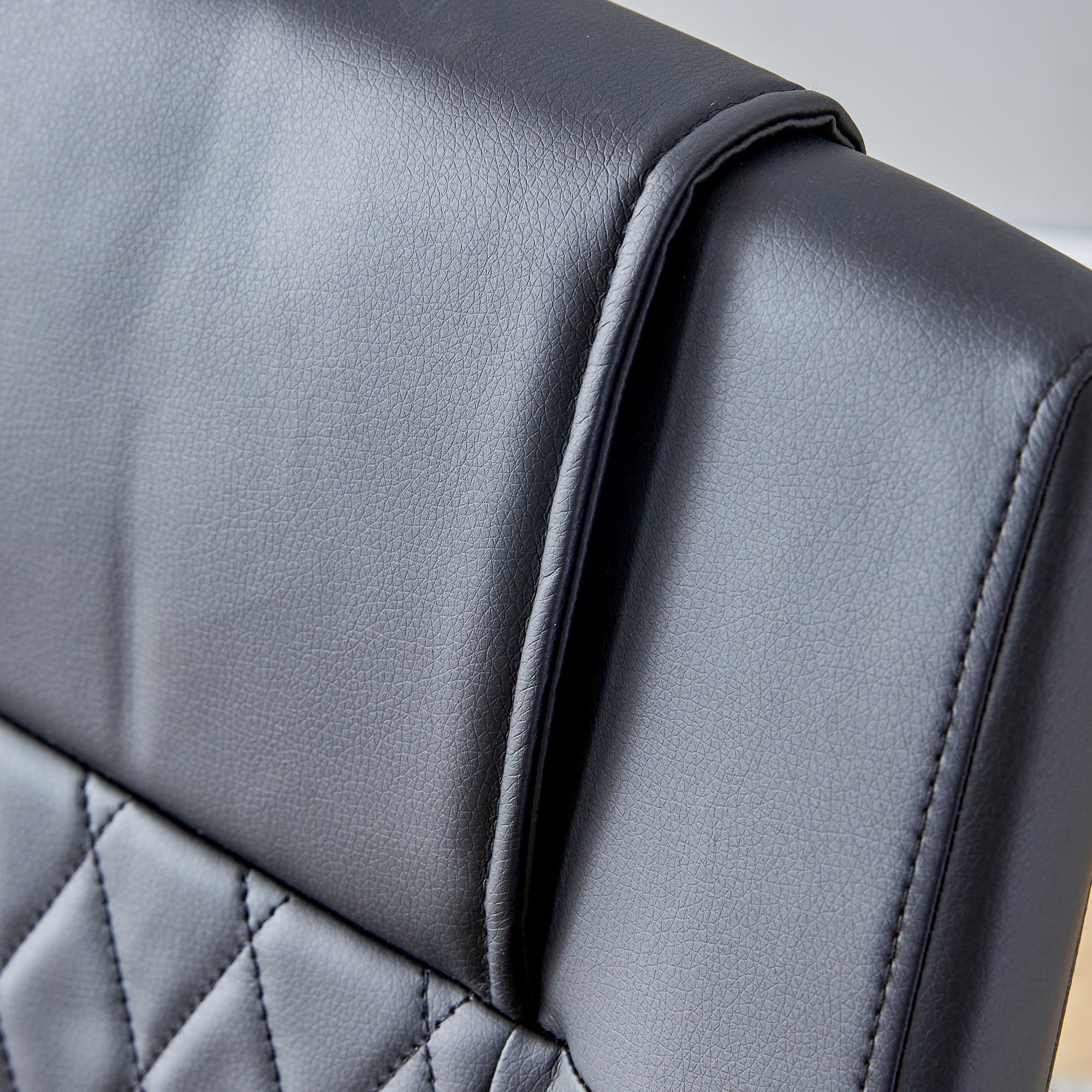 Noble House Set of 6 Modern Dining Chairs,Faux Leather Padded Seat with Metal Legs,for Kitchen Living Bedroom,Black