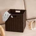 thumbnail image 1 of Czzoypi Woven Storage Basket, Foldable Rattan Storage Box for Home Organization, Multipurpose Clothes Toys Snacks Storage Basket for Wardrobe Living Room, Black, 1 of 7