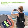 thumbnail image 2 of Costway Drawstring Backpack String Bag Folding Sports Sack w/Zipper Pocket Black, 2 of 10