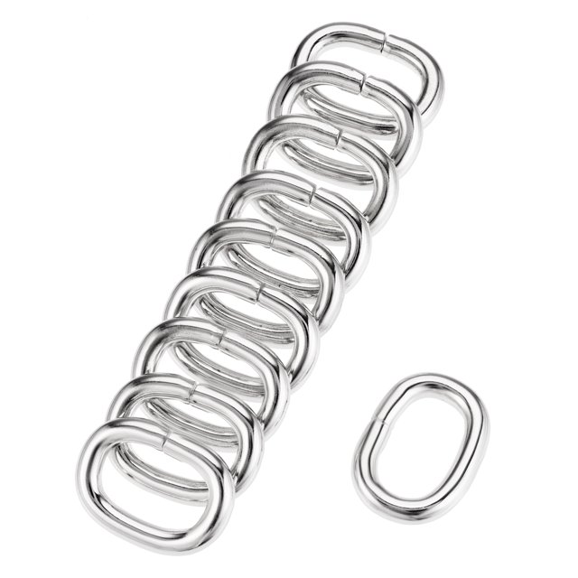 Unique Bargains Boucles Ovales Ton Argent en Fer pour Couture (Lot de 10)