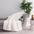 thumbnail image 2 of Better Homes & Gardens Gauze Reverse to Cozy Knit Throw Blanket Vanilla Dream, 50"X72", 2 of 4