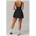 thumbnail image 3 of PISONIC Robe de Tennis et de Golf pour Femmes avec Soutien-Gorge Intégré, Short, Dos Nu, Encolure Carrée, Ourlet Plissé, Robes Athlétiques avec Poches, 3 of 9