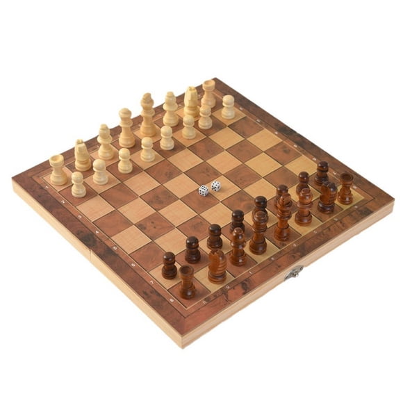 Wooden Chess Set with Magnetic Chess Set, Portable Travel Chess for Family Board Games, Hand Carved Wood