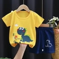 thumbnail image 4 of Ensemble Deux Pièces pour Garçons : Shorts en Coton pour Enfants, Été, T-Shirt à Manches Courtes Imprimé à Col Rond + Shorts, 4 of 5