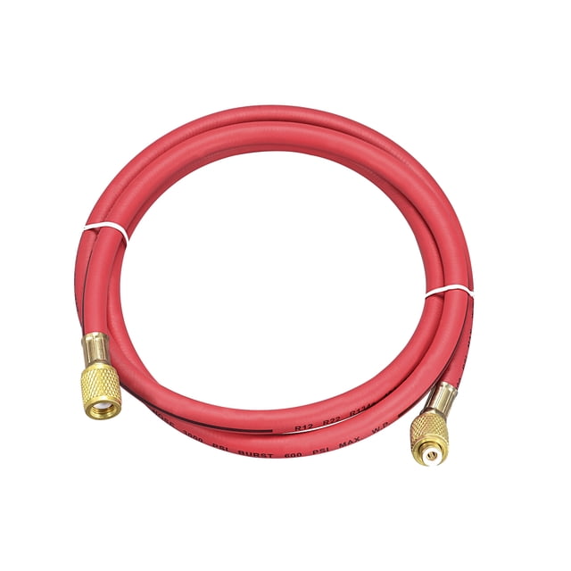 Unique Bargains Tuyau de Chargement Réfrigération 600 Psi 1,5 m 1/4 SAE, Connecteur à Filetage, Rouge