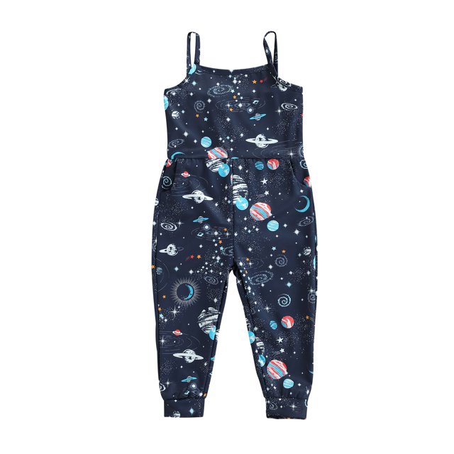 EYIIYE Tenue d'Été pour Petite Fille, Combinaison à Bretelles Sans Manches à Col Rond
