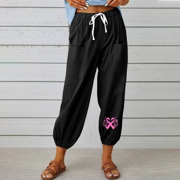 RXIRUCGD Pantalons Capris pour Femmes Décontractés d'Été en Coton et Lin Pantalons à Jambe Grand Capris Légers Amples Raccourcis, Noir, Taille : TG