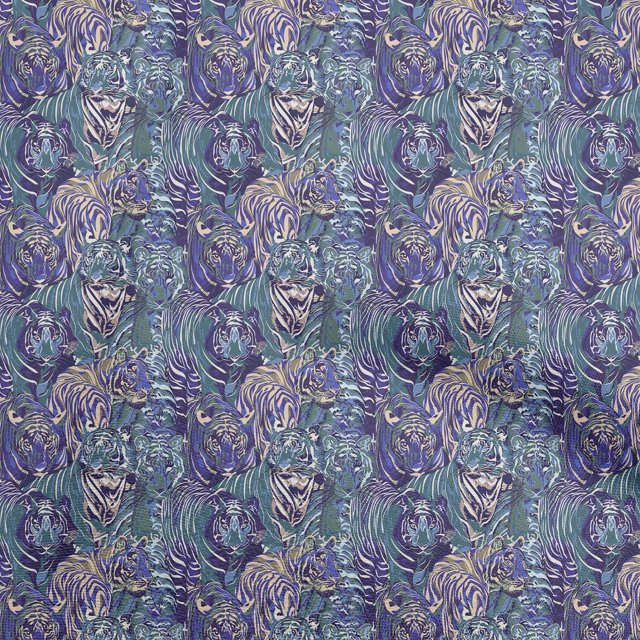 OneOnepoplint en Coton Bleu Foncé Tissu Animaldivêtementquilting Tissu Imprimé Tissu au Mètre 56 Pouces de Large
