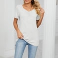 thumbnail image 2 of Timegard Hauts pour Femmes Manches Courtes Col en V Froncé Blouse Confortable Tunique Décontractée à Porter avec des Leggings, 2 of 6