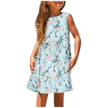 Xuewenshw Robe Décontractée Sans Manches à Col Rond Imprimée Mignonne de Printemps et d'Été pour Filles (4) Ensemble de Ballet pour Tout-Petites