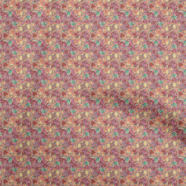 oneOone Velvet Maroon Fabric Abstract Fabric For Sewing Printed Craft Fabric By The Yard 58 Inch Wide