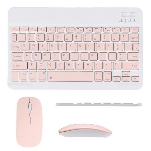 YOPTOP Mini Clavier Bluetooth Sans Fil Compatible avec iPad 9th 2021/ 8th 2020 / 7th Generation 10.2 Pouces iPad Pro iPad Air iPad Mini Tous les iPhones et Autres Appareils Compatibles Bluetooth, Rose