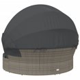thumbnail image 3 of vidaXL Outdoor Lounge Bed with Canopy and Cushions Grey Poly Rattan, 3 of 5
