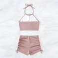 thumbnail image 5 of Cameland Women Solid-Color Split Body Sexy Backless Bikini Swimsuit Set, 5 of 5