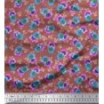 thumbnail image 1 of Soimoi Brown polyester Crepe Fabric Buttercup Floral Print Sewing Fabric Yard 42 Inch Wide, 1 of 1
