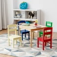 thumbnail image 4 of Costway Kids 5 Piece Table Chair Set Pine Wood Multicolor Children Play Room Furniture, 4 of 10