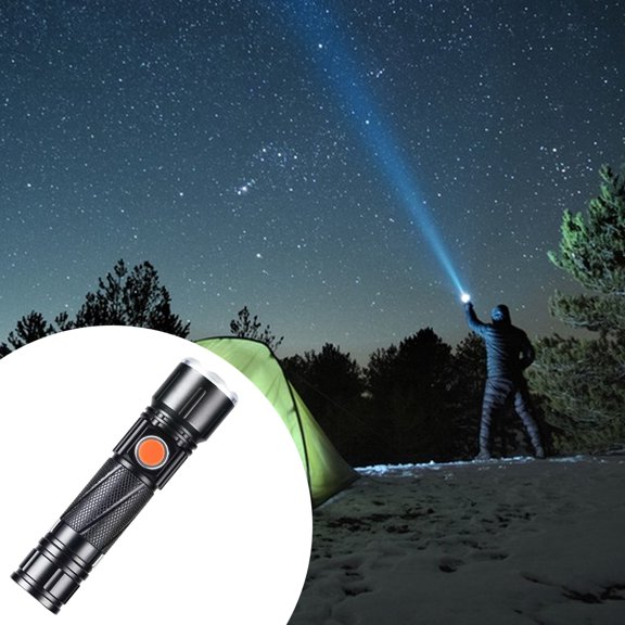 Deals of The Day Clearance! Built Lithium Battery Strong Light Remote Shooting Rear Magnet Hidden USB Direct Charging Outdoor Portable Household Flashlight