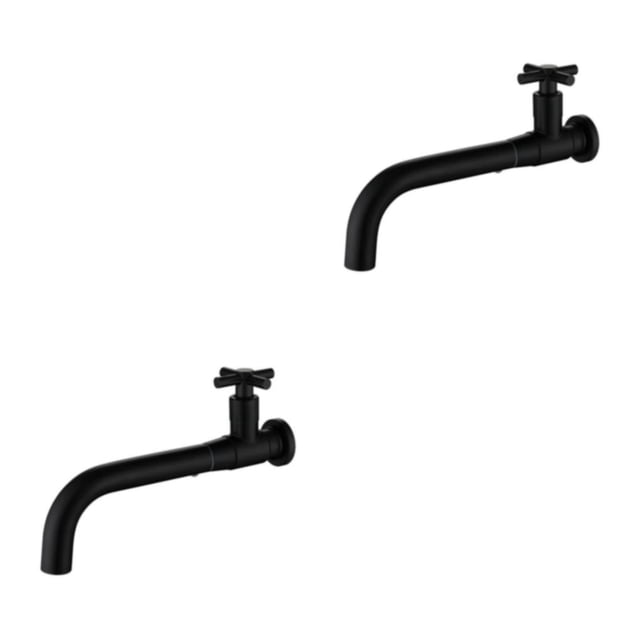relayinert Universal Fit Basin Long Lasting Easy Installation Compact Metal Single Cold Wall Mounted Sink 02 Black 2Set