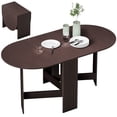 thumbnail image 1 of HOMCOM Table à Manger Pliable, Table Ovale à Abattants pour Cuisine, Salle à Manger, 1 of 10