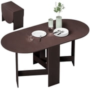 HOMCOM Foldable Dining Table, Oval Drop Leaf Table for Kitchen, Dining Room