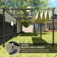 thumbnail image 4 of Outsunny 10' x 12' Retractable Pergola Canopy with Roller Shade, Beige, 4 of 10