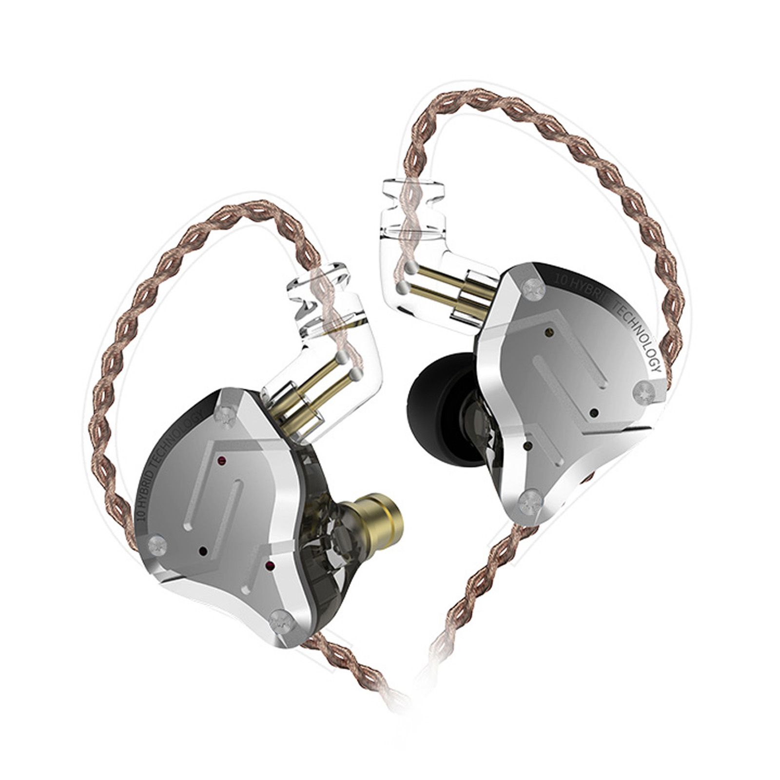 KZ ZS10 Pro 3.5mm Wired In-ear Headphones 1DD+4BA Hybrid HiFi Music Earphone Sports Headset 2pin Detachable Cable