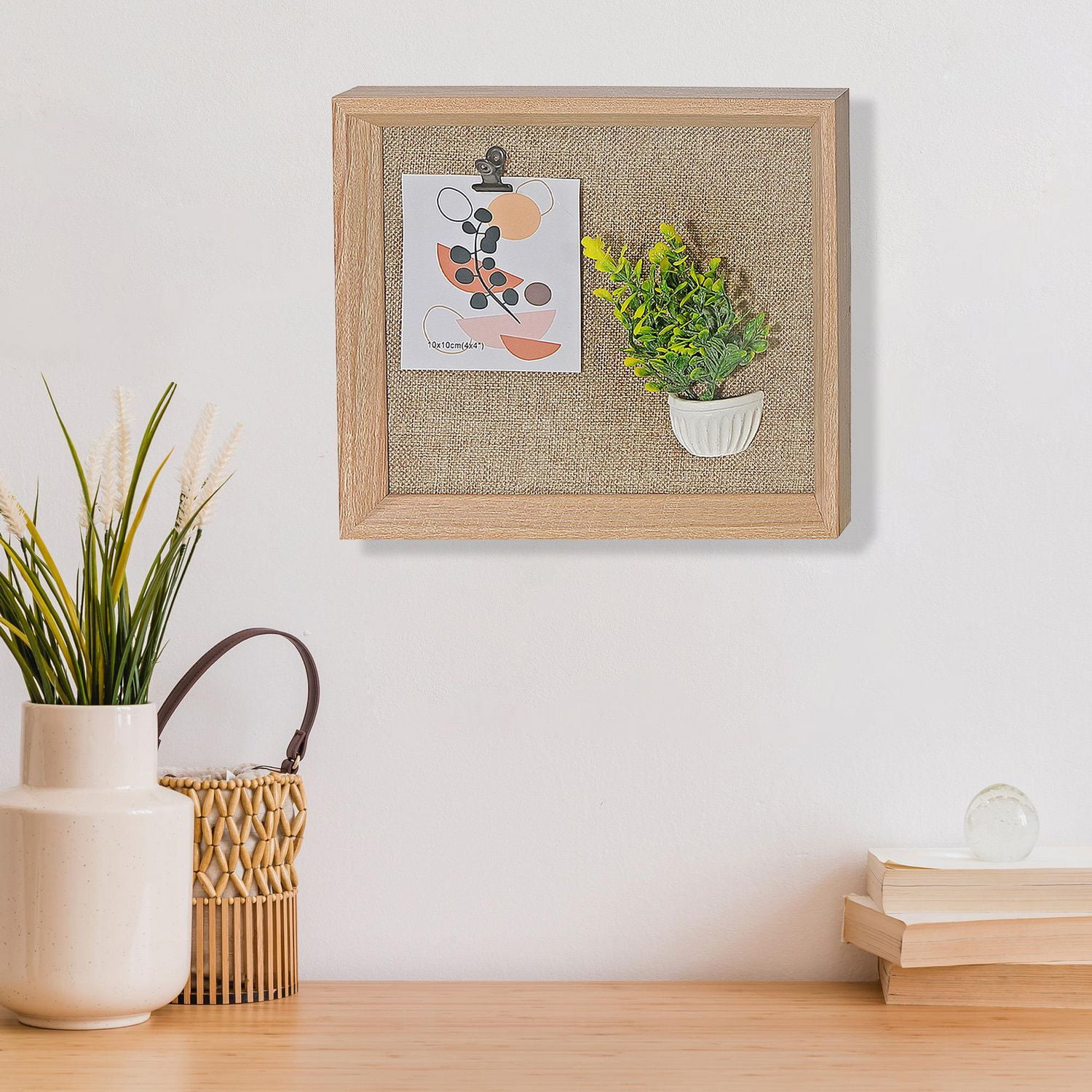 Cadre De Clip De Collage Mdf Avec Des Fausses Plantes 4X4