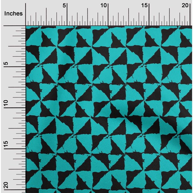 oneOone Cotton Silk Fabric Geometric Block Decor Fabric Printed BTY 42 Inch Wide