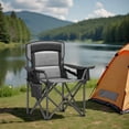 thumbnail image 1 of LEDREM Oversized Folding Camping Chair with Cooler Bag, Adjustable Lumbar Support and Armrests, Heavy-Duty 450 lb Capacity, Ink Black, 1 of 6