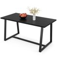 thumbnail image 1 of Costway Table à Manger Grand Format de 63 Pouces pour 4 à 6 Personnes avec Cadre en Métal Robuste Moderne Noir, 1 of 10