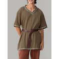 thumbnail image 2 of Men Medieval Costume Renaissance Templar Knight Vintage Tunic Tops, 2 of 6