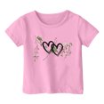 thumbnail image 1 of Hfolob Hauts pour Filles Garçon Fille Mode Décontractée Imprimé Col Rond Ample Manches Courtes T-Shirt Haut T-Shirts pour Enfants, 1 of 4