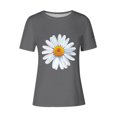 thumbnail image 4 of BVOFAR Hauts pour Femmes Été Tendance T-Shirts Graphiques Marguerite Décontractés Coupe Ample Blouses Col Rond Manches Courtes Chemises 2025, 4 of 4