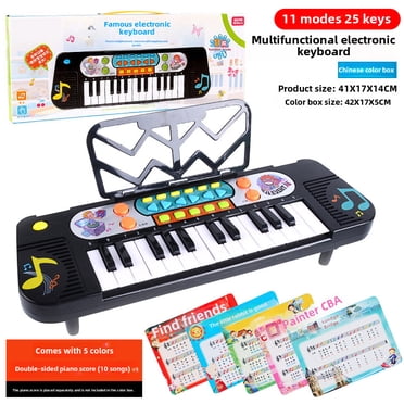 25-Key Kids Electronic Piano Toy with 11 Modes, Chinese Color Box & Music Score - Educational Musical Instrument for 4-6 Year Old Boys Girls, Enhances Intelligence & Parent-Child Interaction, Safe 3C