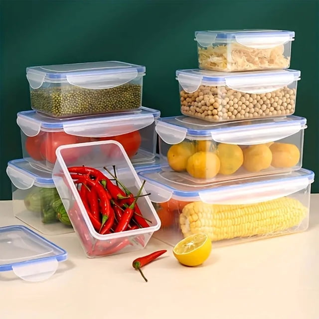 onlyliua Glass Containers Durable Lock And Lock Food Storage Containers Kitchen Refrigerator Rectangular Food Container Microwave Heat Plastic Lunch Box Food Lunch Box Fruit Storage Sealed Box