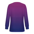 thumbnail image 4 of RXIRUCGD T-Shirts à Manches Longues Dégradés pour Femmes, Décontractés, Mode, Amples, Plissés, Col Rond, Violet, Taille : 2TG, 4 of 5