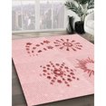 thumbnail image 3 of Ahgly Tapis Rectangulaire Lavable en Machine Intérieur Transitionnel Rouge Pastel Rose, 2 Pieds x 4 Pieds, 3 of 7