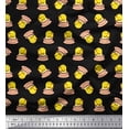 thumbnail image 1 of Soimoi polyester Crepe Fabric Cup,Plate & Chick Cartoon Print Fabric by the Yard 42 Inch Wide, 1 of 3