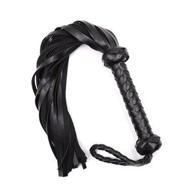facefd Accessoires de Fouet d'Équitation Sport Extérieur Poney en Cuir Artificiel Outil de Lavage Poignée Cheval Festonné Entraînement Court Noir