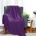 thumbnail image 2 of Couverture Jetée Tricotée pour Sofa/canapé Douce 100 % Coton Couverture de Bureau à Domicile Violet, 2 of 8