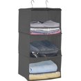 thumbnail image 1 of PIPETPET 3-Shelf Hanging Oxford Closet Organizers and Storage, Collapsible Closet Storage Organizer, for RV Wardrobe Camp, Hanging Organizer for Shoes Toys Baby Clothes, 1 of 5