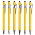 thumbnail image 1 of Unique Bargains Ballpoint Pen with Stylus Tip, Medium Point, 1.0mm, Black Ink, Yellow, 6 Pack, 1 of 5